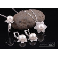 Natural Freshwater Pearl Set Flower Shape AAA 12-13mm Button Pearl latest Design Pearl Set